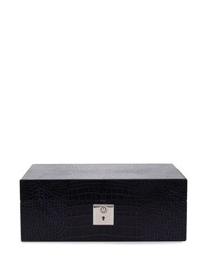 Smythson boite de rangement à effet peau de crocodile - Bleu
