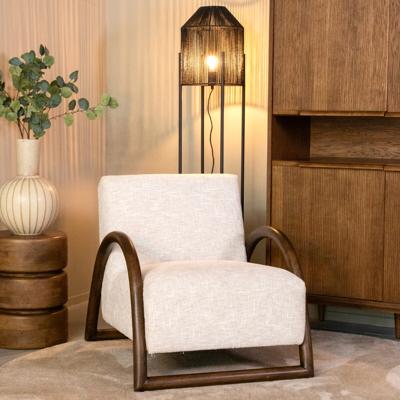 LABEL51 Fauteuil 'Viggo' Bouclé en walnoot