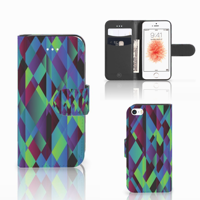 Apple iPhone 5 | 5s | SE | Book Case | Abstract Green Blue Apple iPhone 5 | 5s | SE | Book Case | Abstract Green Blue
