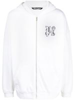 Palm Angels hoodie à motif monogrammé brodé - Blanc - thumbnail