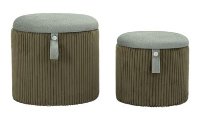 BLADERDEEG MET OPBERGRUIMTE BOLZANO GROEN SET 2 STUKS CM Ø 38X38-32X28