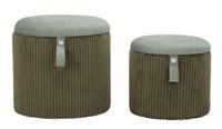 BLADERDEEG MET OPBERGRUIMTE BOLZANO GROEN SET 2 STUKS CM Ø 38X38-32X28