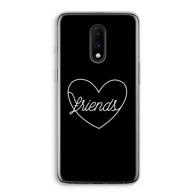 Friends heart black: OnePlus 7 Transparant Hoesje