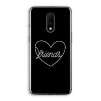 Friends heart black: OnePlus 7 Transparant Hoesje
