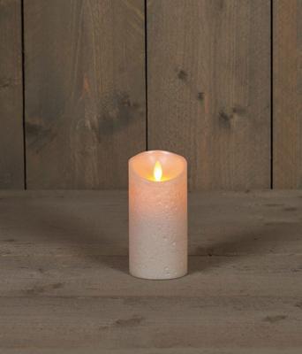 KAARS PAREL WAX RUSTIEK BEWEGENDE VLAM 7,5X15CM 3XAAA/TIMER - Annas collection