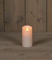 KAARS PAREL WAX RUSTIEK BEWEGENDE VLAM 7,5X15CM 3XAAA/TIMER - Annas collection