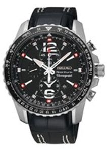 Horlogeband Seiko 7T62-0LA0 / SNAE95P2 Leder Zwart 21mm