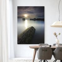 Urban Cotton Wandkleed 'Batu Lamunan' 80 x 110cm in Frame - black
