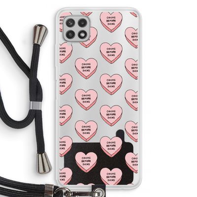 Chicks before dicks: Samsung Galaxy A22 4G Transparant Hoesje met koord