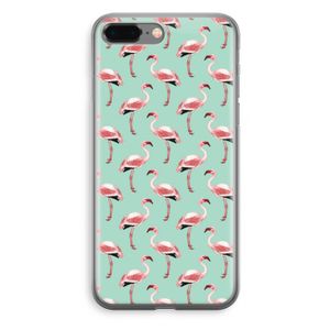 Flamingoprint groen: iPhone 8 Plus Transparant Hoesje