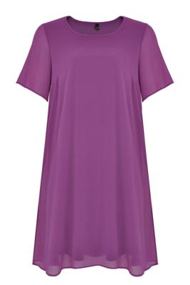 Yoek Dress A-line | Paars | Maat Plus