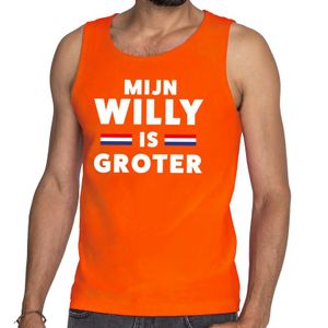 Oranje Mijn Willy is groter tanktop / mouwloos shirt voor heren