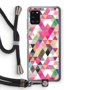 Gekleurde driehoekjes: Samsung Galaxy A31 Transparant Hoesje met koord