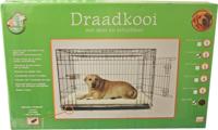 Draadkooi met deur en schuifdeur nr. 2 zwart 76x48x54 cm - Gebr de boon