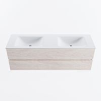 MONDIAZ VICA 150cm badmeubel onderkast Underlayment 2 lades. Wastafel CLOUD dubbel 2 kraangaten, kleur Talc.