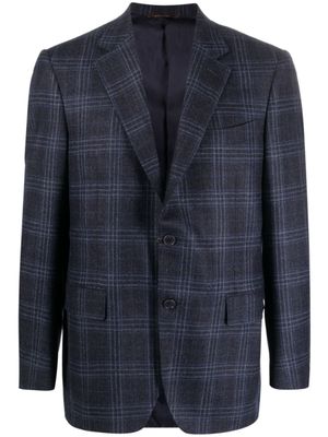Canali blazer boutonné à carreaux - Bleu