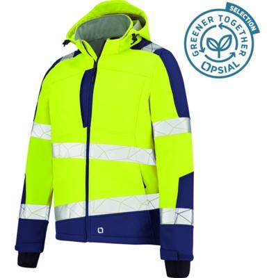 Opsial Softshell jas geel-marineblauw High-Visibility - maat M