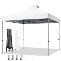 3 x 3 m Paviljoen Vouwpaviljoen Waterdicht Winterbestendig UV-Bescherming 50+ in Hoogte Verstelbaar Tuinpaviljoen voor Tuin Feest Wit