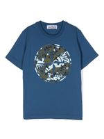 Stone Island Junior t-shirt en coton à motif Compass - Bleu