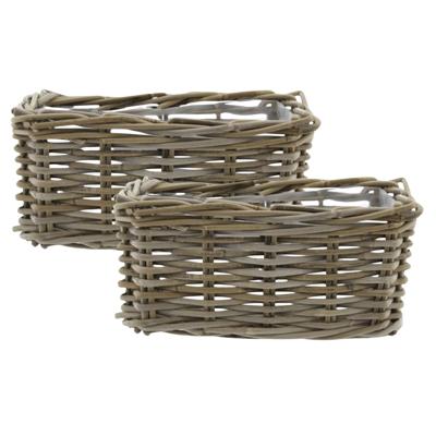 VD Leeden Opbergmand Klassiek - 2x - bruin - rechthoek - 30 x 15 x 15 cm - rotan - gevlochten riet VD Leeden Opbergmand Klassiek - 2x - bruin - rechthoek - 30 x 15 x 15 cm - rotan - gevlochten riet
