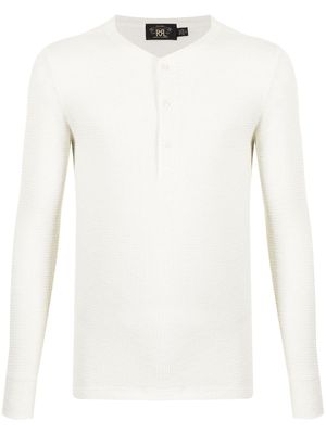 Ralph Lauren RRL pull en maille gaufrée - Blanc