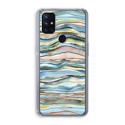 Watercolor Agate: OnePlus Nord N10 5G Transparant Hoesje