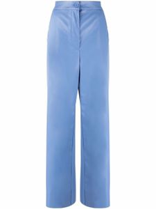 MM6 Maison Margiela pantalon droit en cuir artificiel - Bleu