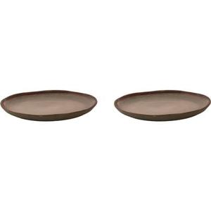 Palmer Bord David Mucky 28 cm Bruin Stoneware 2 stuks