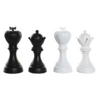 Decoratieve figuren DKD Home Decor Wit Zwart Schaakstukken 12 x 12 x 25,5 cm (4 Stuks)