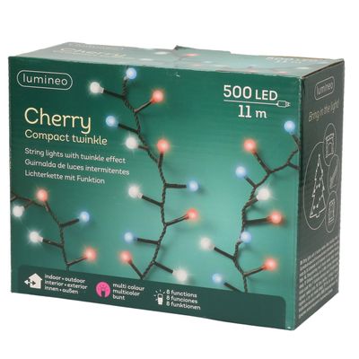 Kerstverlichting Compact twinkel rood/wit/blauw 500 lampjes