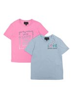 Emporio Armani Kids lot de deux t-shirts à logo imprimé - Bleu