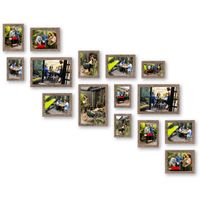 HAES DECO - Collage set 15 houten fotolijsten Paris bruin - SP001905-15
