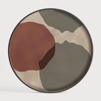 Ethnicraft Rond Dienblad 'Overlapping Dots' 61cm, kleur Rood