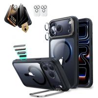 iPhone 17 Pro Bundle Classic Hybrid Magnetic Case (Stash Stand) and Armorite Pro Privacy Screen Protector - Clear Black