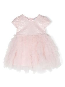 Monnalisa robe en tulle à volants - Rose