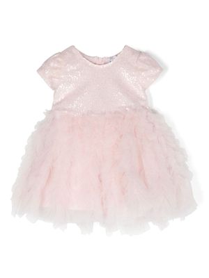 Monnalisa robe en tulle à volants - Rose