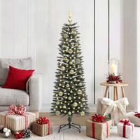 Kunstkerstboom met 150 LED Groen 150 cm PVC en Plastic en Staal