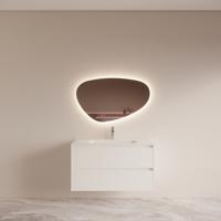 Badmeubelset BWS Riga met Asia Wastafel Wit 100 cm Mat Wit