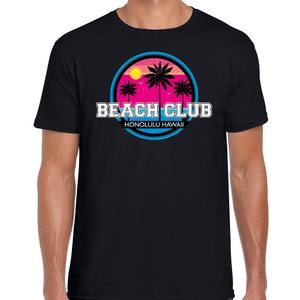 Beach club zomer t-shirt / shirt Beach club Honolulu Hawaii zwart voor heren