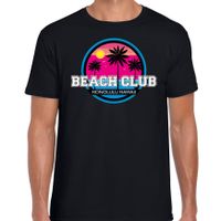 Beach club zomer t-shirt / shirt Beach club Honolulu Hawaii zwart voor heren - thumbnail