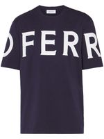 Ferragamo t-shirt en coton à logo imprimé - Bleu - thumbnail