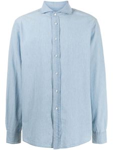 Ralph Lauren Purple Label chemise en jean à col à découpes - Bleu