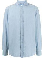 Ralph Lauren Purple Label chemise en jean à col à découpes - Bleu