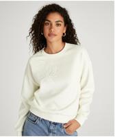 Only Onlpam L/s O-neck Box Cc Swt Sweater Cloud Dancer W. Flower Embroidery