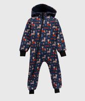 Waterproof Softshell Overall Comfy Reindeers And Gifts Jumpsuit - thumbnail