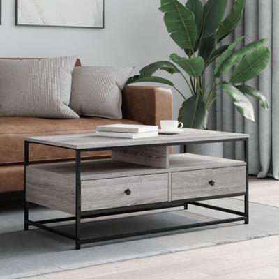 Salontafel 100x51x45 cm bewerkt hout grijs sonoma