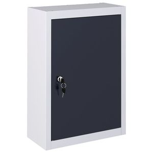 VidaXL Gereedschapskast voor aan de wand metaal grijs en zwart