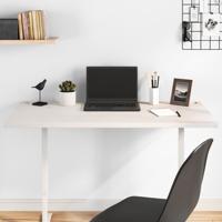 Bureaublad 110x55x2,5 cm massief grenenhout wit