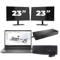 HP ZBook Power G8 - Intel Core i7-11e Generatie - 15 inch - 16GB RAM - 256GB SSD - Windows 11 + 2x 23 inch Monitor