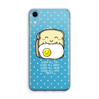 Sleep All Day: iPhone XR Transparant Hoesje